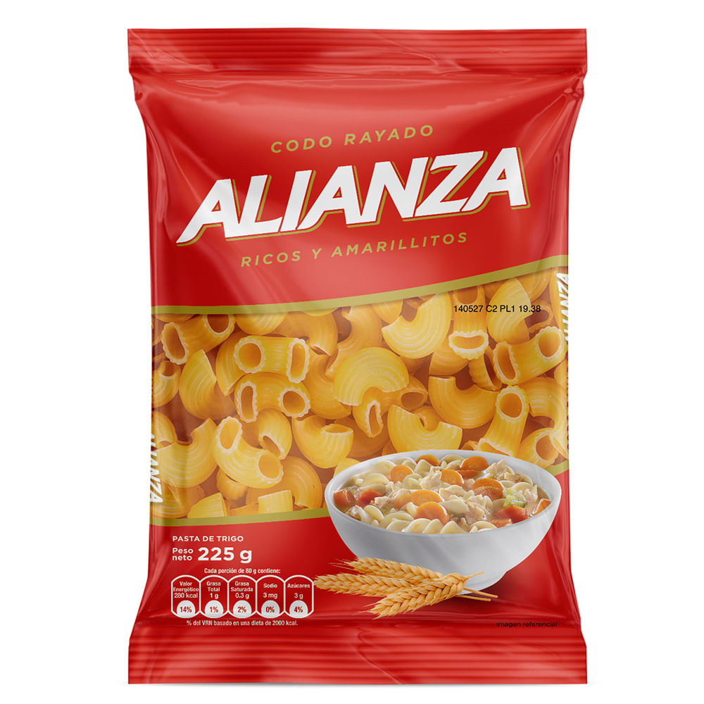 Fideos Codo Rayado ALIANZA Bolsa 225g