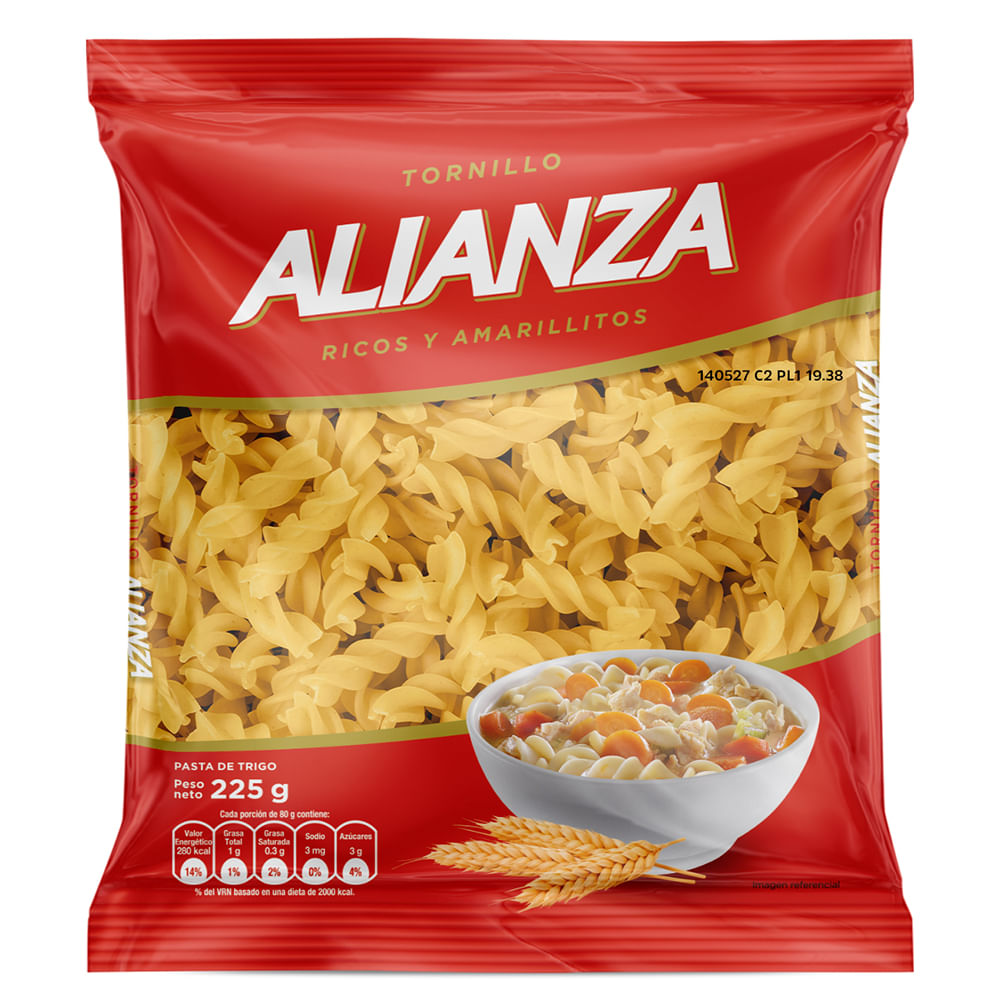 Fideos Tornillo ALIANZA Bolsa 225g
