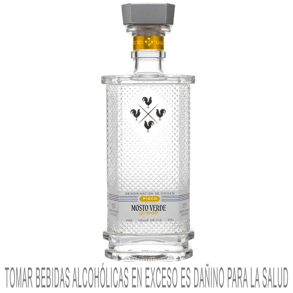 Pisco CUATRO GALLOS Mosto Verde Torontel Botella 700ml