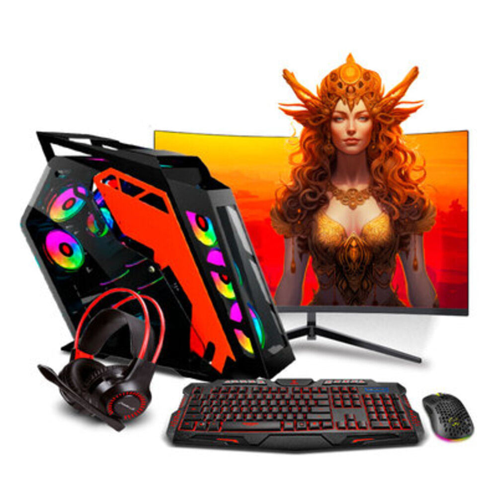 COMPUTADORA PC GAMER K-PLUS ORANGE CORE I7 14700F 16GB 500GB 24VA RTX5060 8GB MI PC LISTA MIPCLISTA