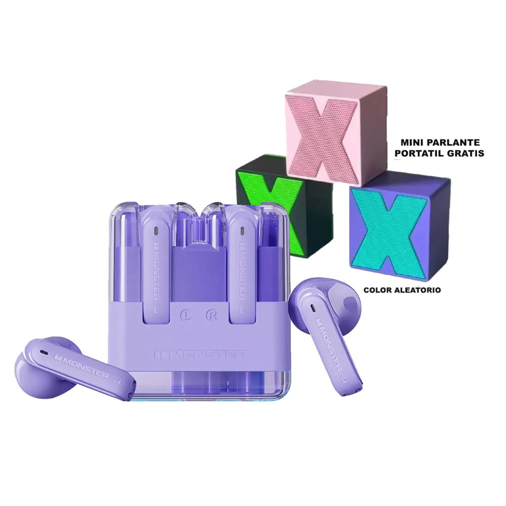 Combo Audifonos Monster Airmars XKT12 Violeta + Parlante X1
