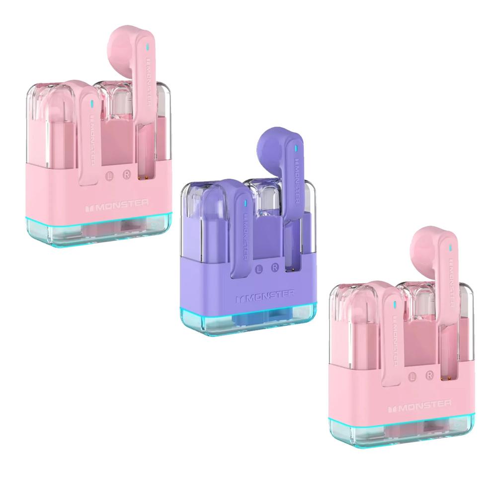 Combo Monster Audífonos XKT12 Rosado X2 + XKT12 Purpura