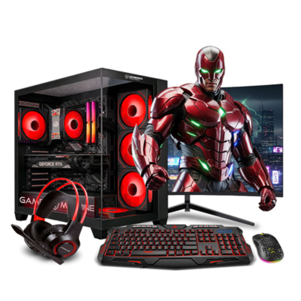 COMPUTADORA PC GAMER DRACO RED CORE I7 9TH 16GB 500GB 24 RTX5050 8GB MI PC LISTA MIPCLISTA