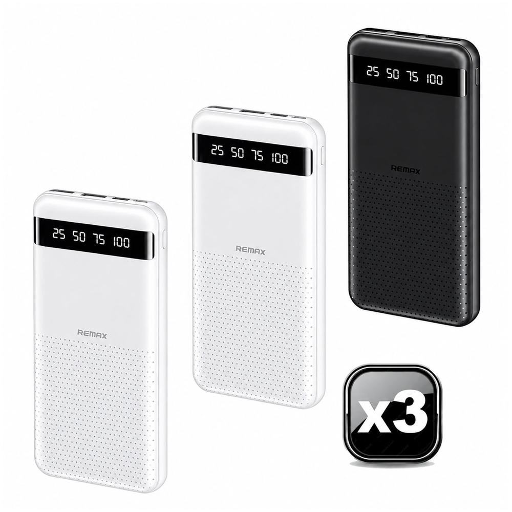 Combo Power Bank Remax RPP-10 Blanco x2 + RPP-10 Negro