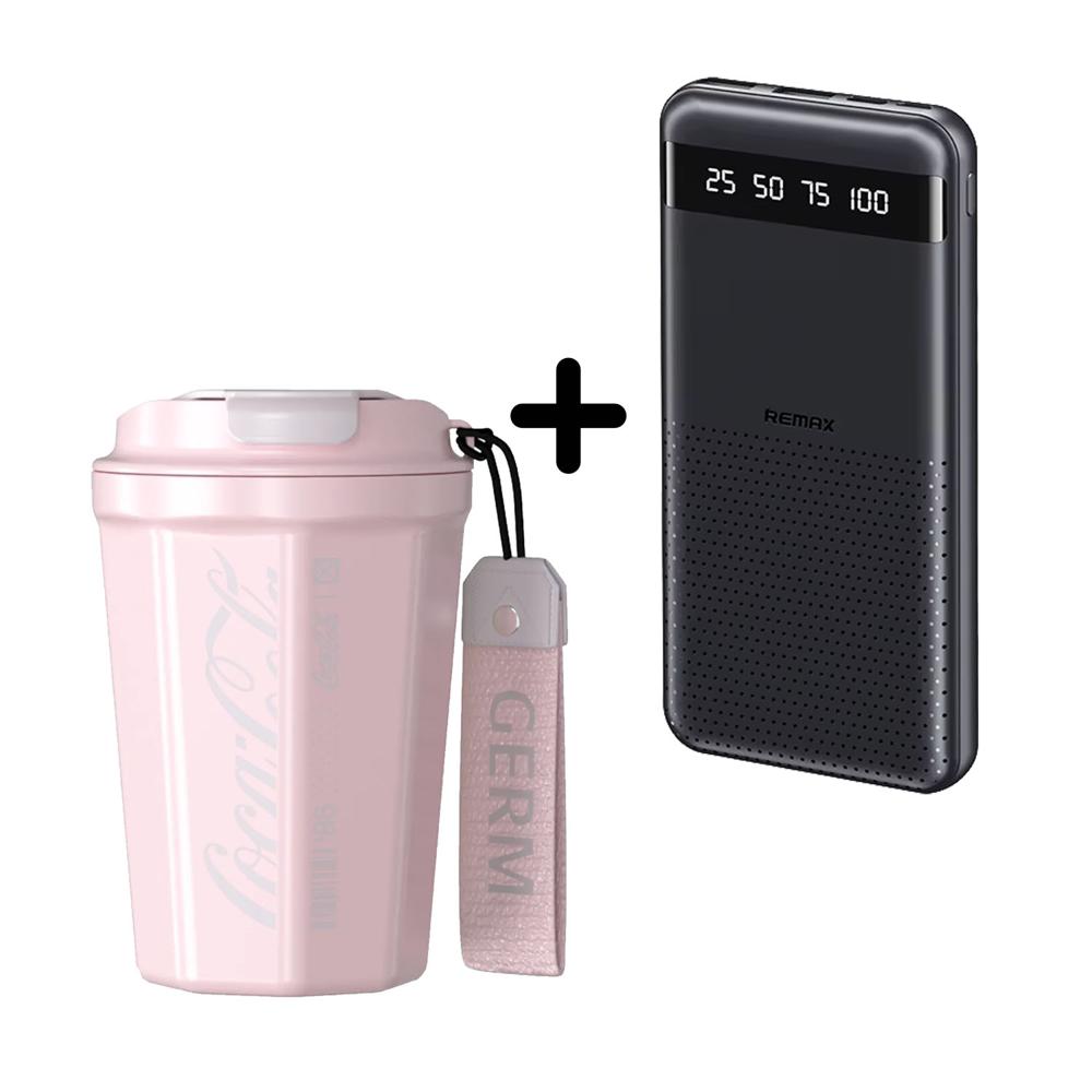 Combo Vaso Germ  Rosa 390ml + Power Bank Remax RPP-10 Negro