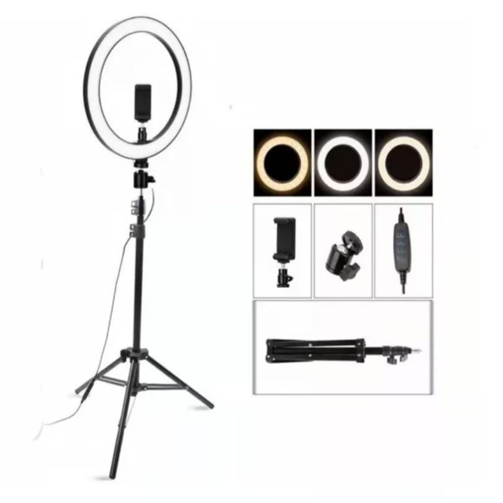 Aro De Luz Led 26 Cm Con Tripode 2 Metros