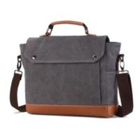 Maletin Bolso ejecutivo Lona de alta calidad + cuero Pu - color Gris.