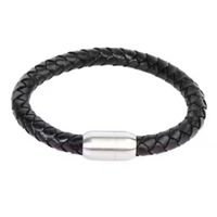 Pulsera Punk de cuero Trenzada con cierre de iman-