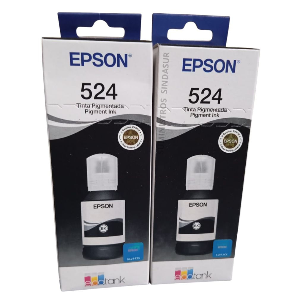 KIT X2 TINTA EPSON 524 COLOR NEGRO