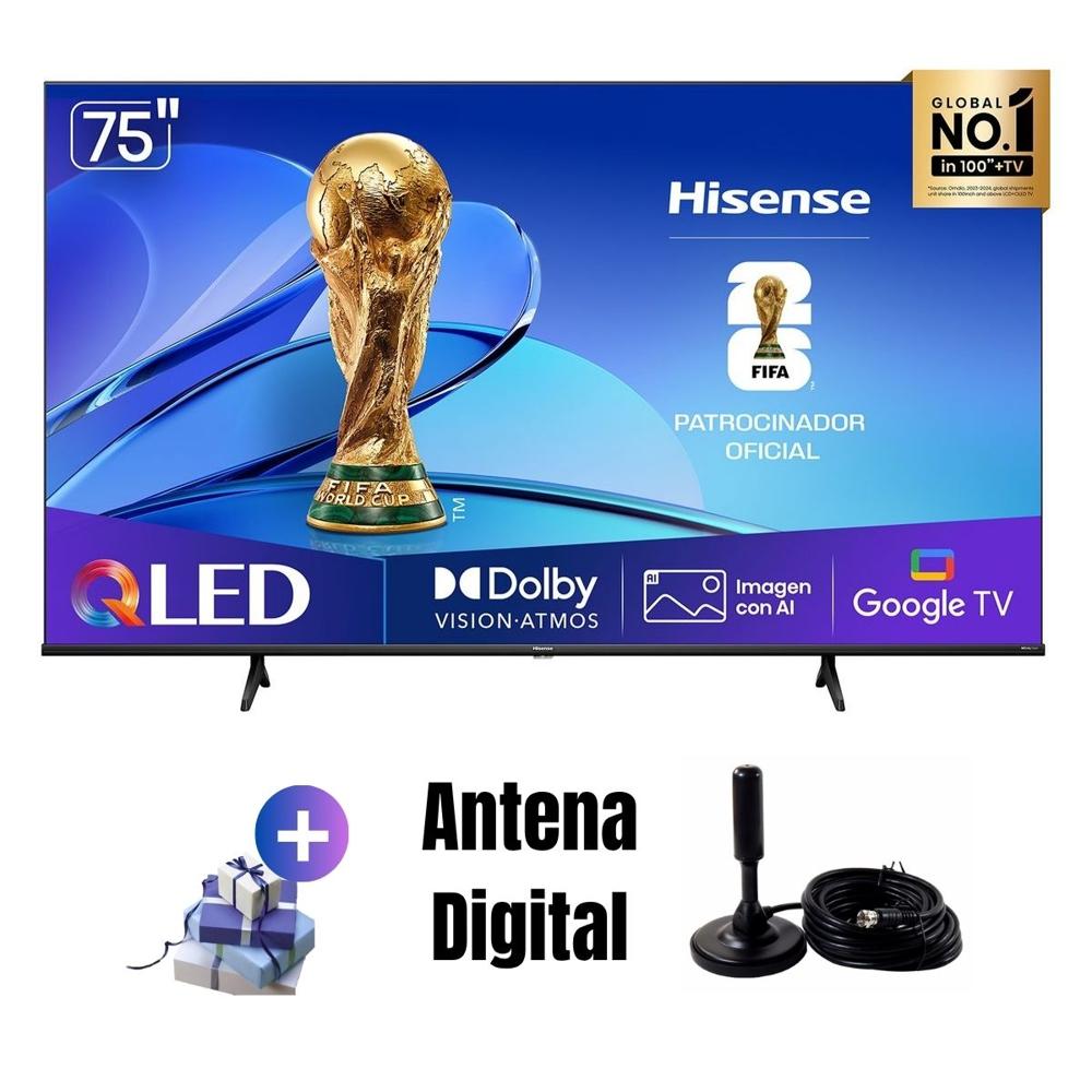 Televisor Smart TV HISENSE 75'' QLED UHD 4K 75QD6N GoogleTV 2025 - Ant
