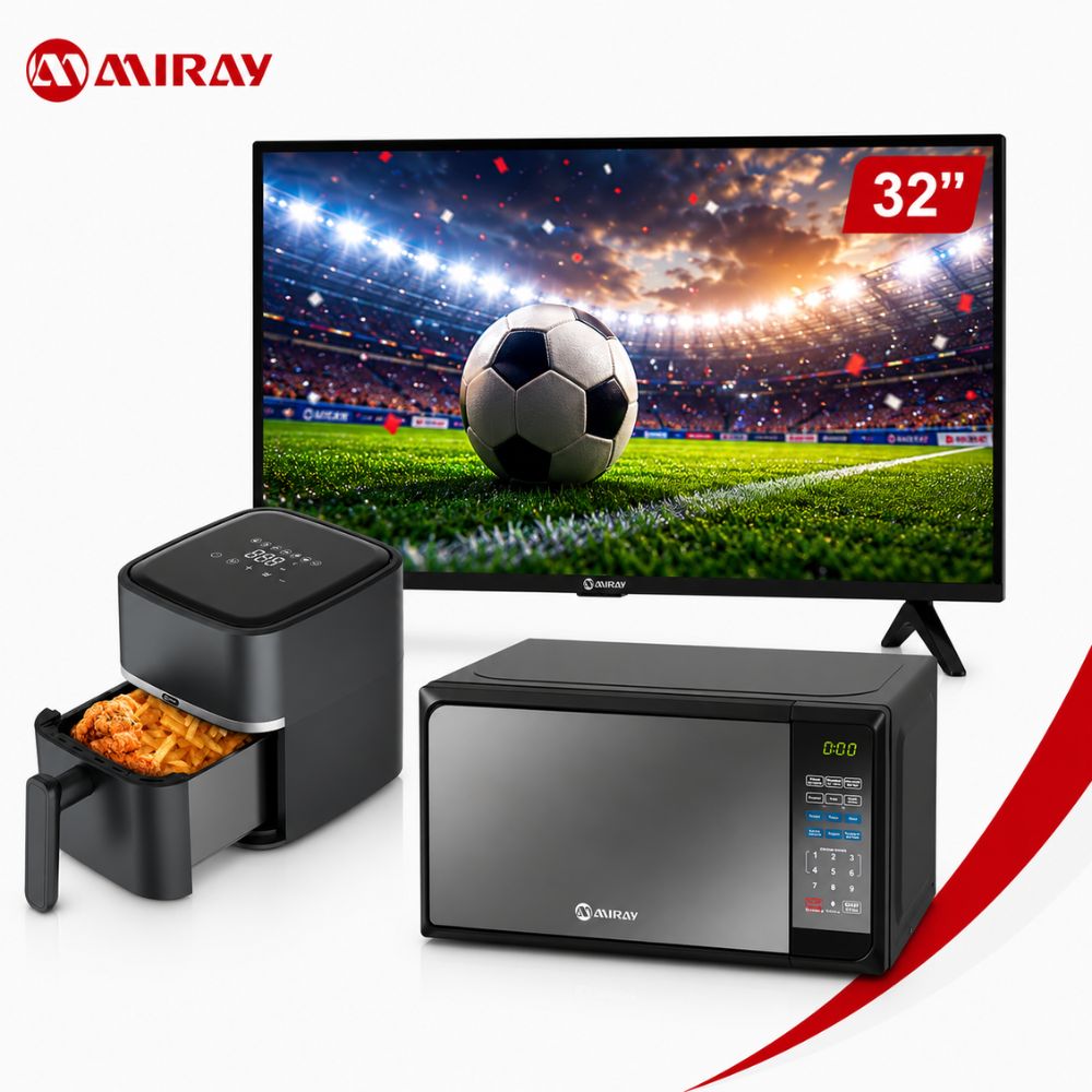 Combo TV 32 Pulgadas Google TV HD Más Microondas 20L Más Freidora de Aire 3L