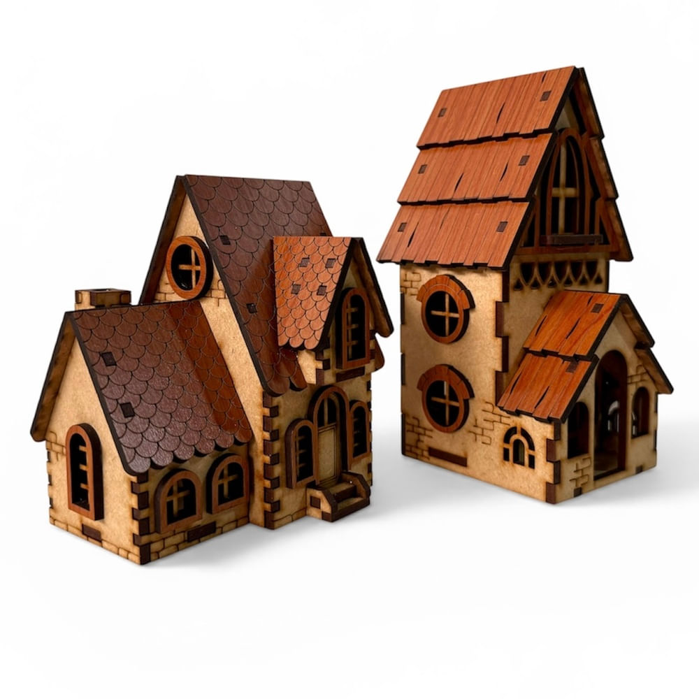 Casitas Edw-Art Studio Set de 02 piezas Decorativas Iluminadas