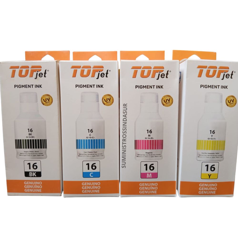 KIT TINTA COMPATIBLE CANON GI-16 NEGRO Y COLORES