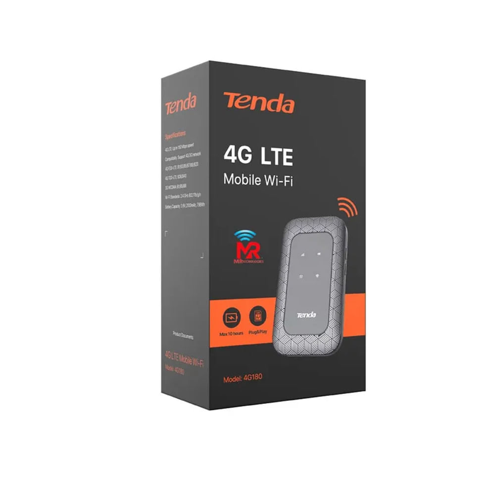 ROUTER PORTABLE TENDA 4G185 4G CHIP LTE 2.4GHZ WIFI 6  COLOR NEGRO