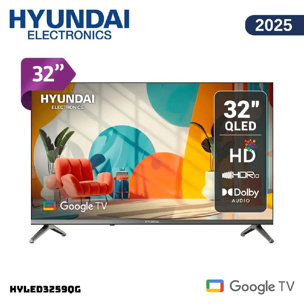 Televisor Hyundai 32 Pulgadas QLED HD HDR10 Google TV HYLED3259QG Nuevo Modelo 2025