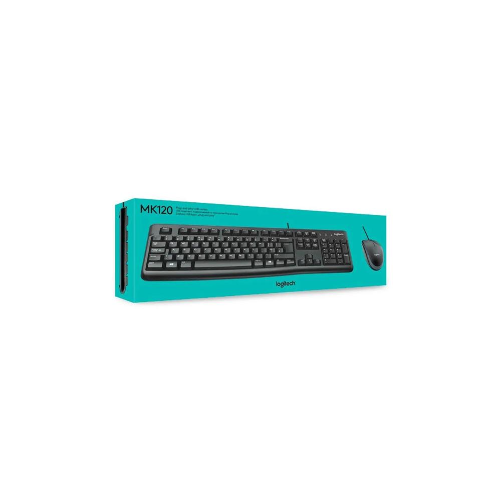 KIT TECLADO Y MOUSE LOGITECH MK120 USB NEGRO