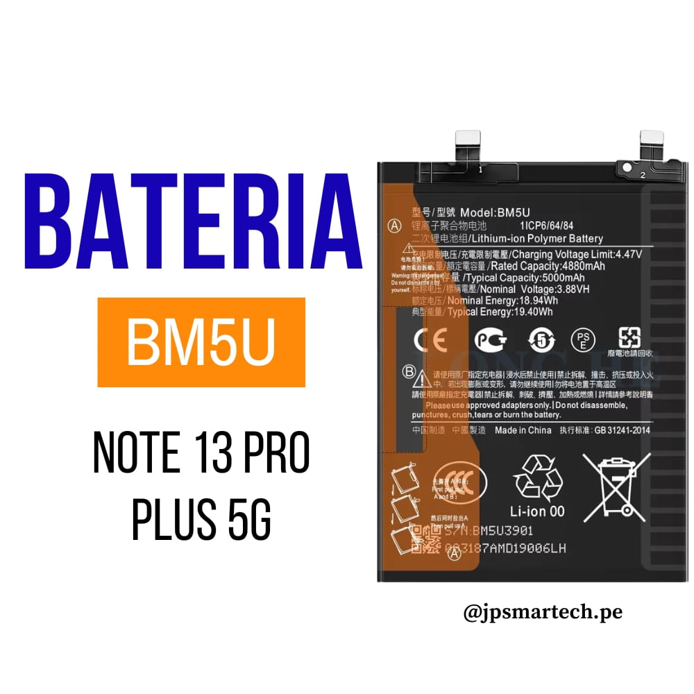BATERIA PARA REDMI NOTE 13 PRO PLUS 5G