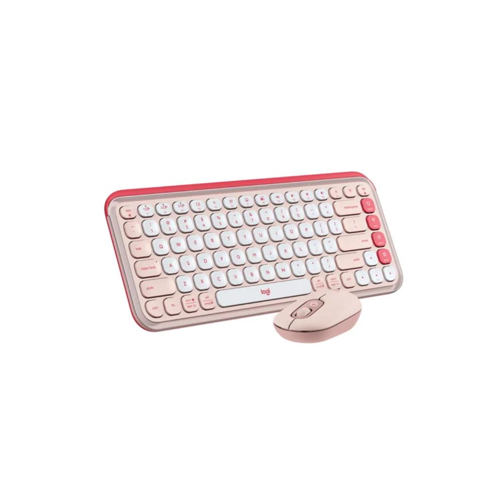 KIT TECLADO Y MOUSE LOGITECH POP ICON BLUETOOTH INALAMBRICO COPILOT ROSA