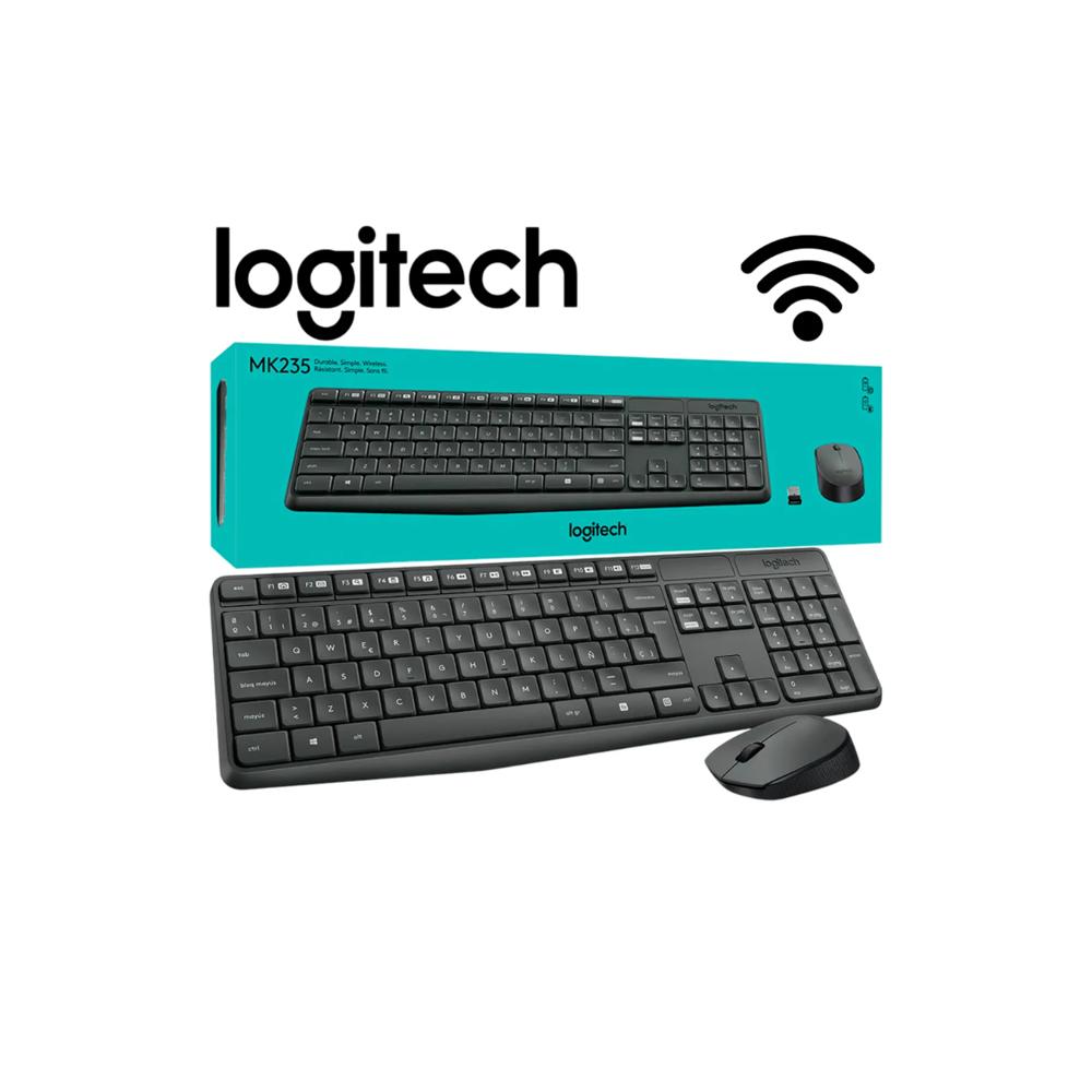 KIT TECLADO Y MOUSE LOGITECH MK235 INALAMBRICO USB NEGRO