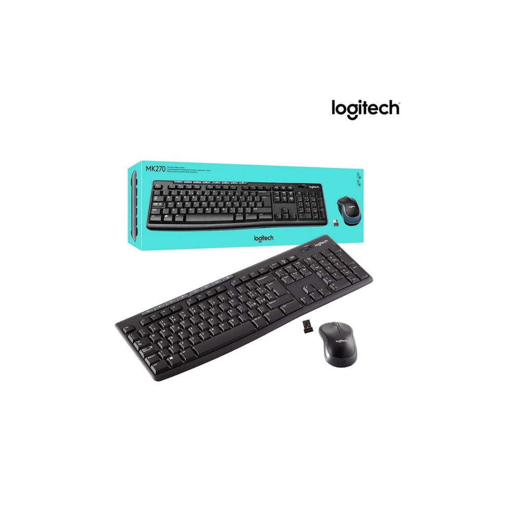 KIT TECLADO Y MOUSE LOGITECH MK270 INALAMBRICO USB NEGRO