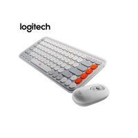 KIT TECLADO Y MOUSE LOGITECH POP ICON BLUETOOTH INALAMBRICO COPILOT BLANCO