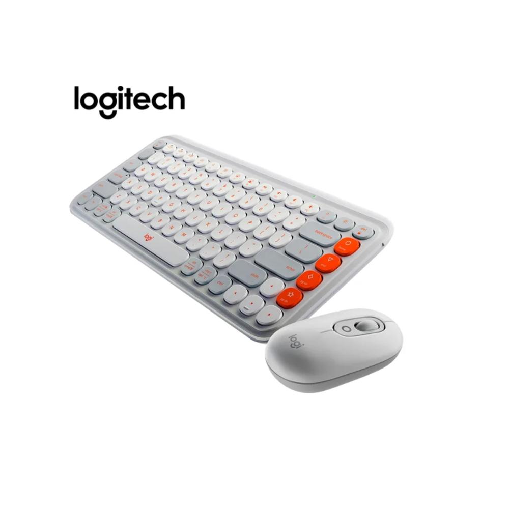 KIT TECLADO Y MOUSE LOGITECH POP ICON BLUETOOTH INALAMBRICO COPILOT BLANCO
