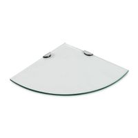 Repisa para baño esquinera con vidrio transparente 25 x 25 cm Zaga