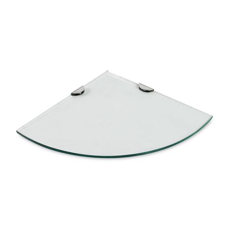 Repisa para baño esquinera con vidrio transparente 25 x 25 cm Zaga