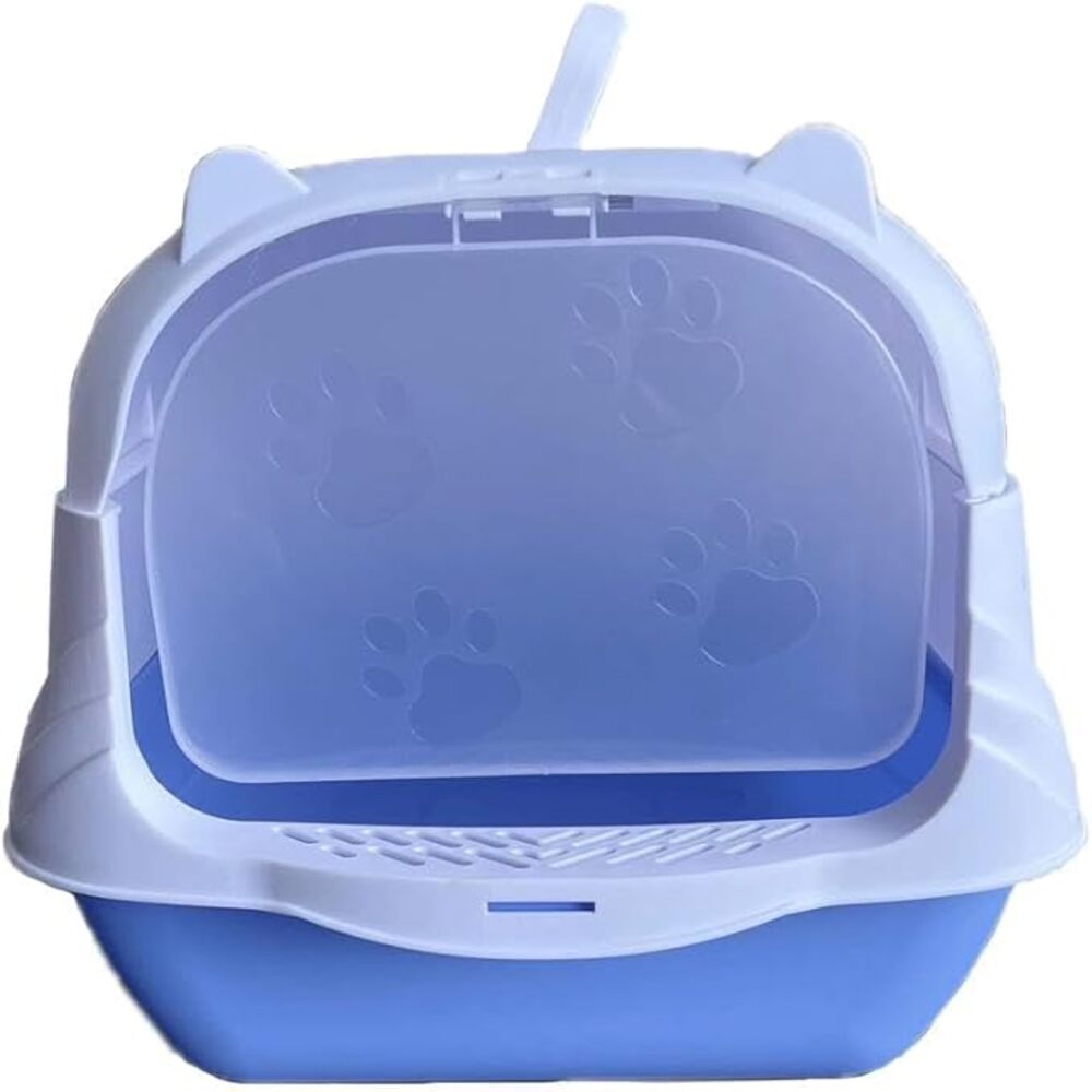 Arenero Cerrado Para Gatos Baño De Mascota Con Pala Celeste