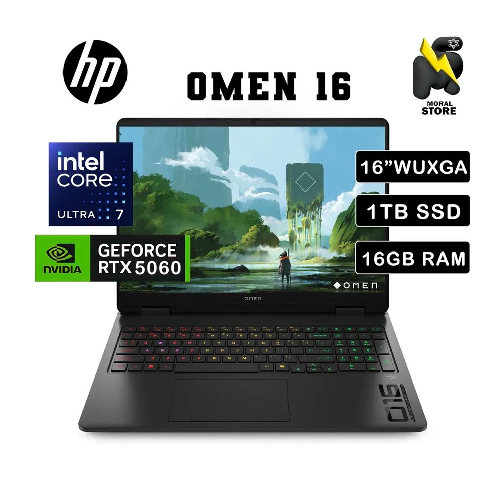 LAPTOP HP OMEN 16-AM0073DX INTEL CORE ULTRA 7 255H 16 GB RAM 1TB SSD RTX5060-8GB 16 WUXGA