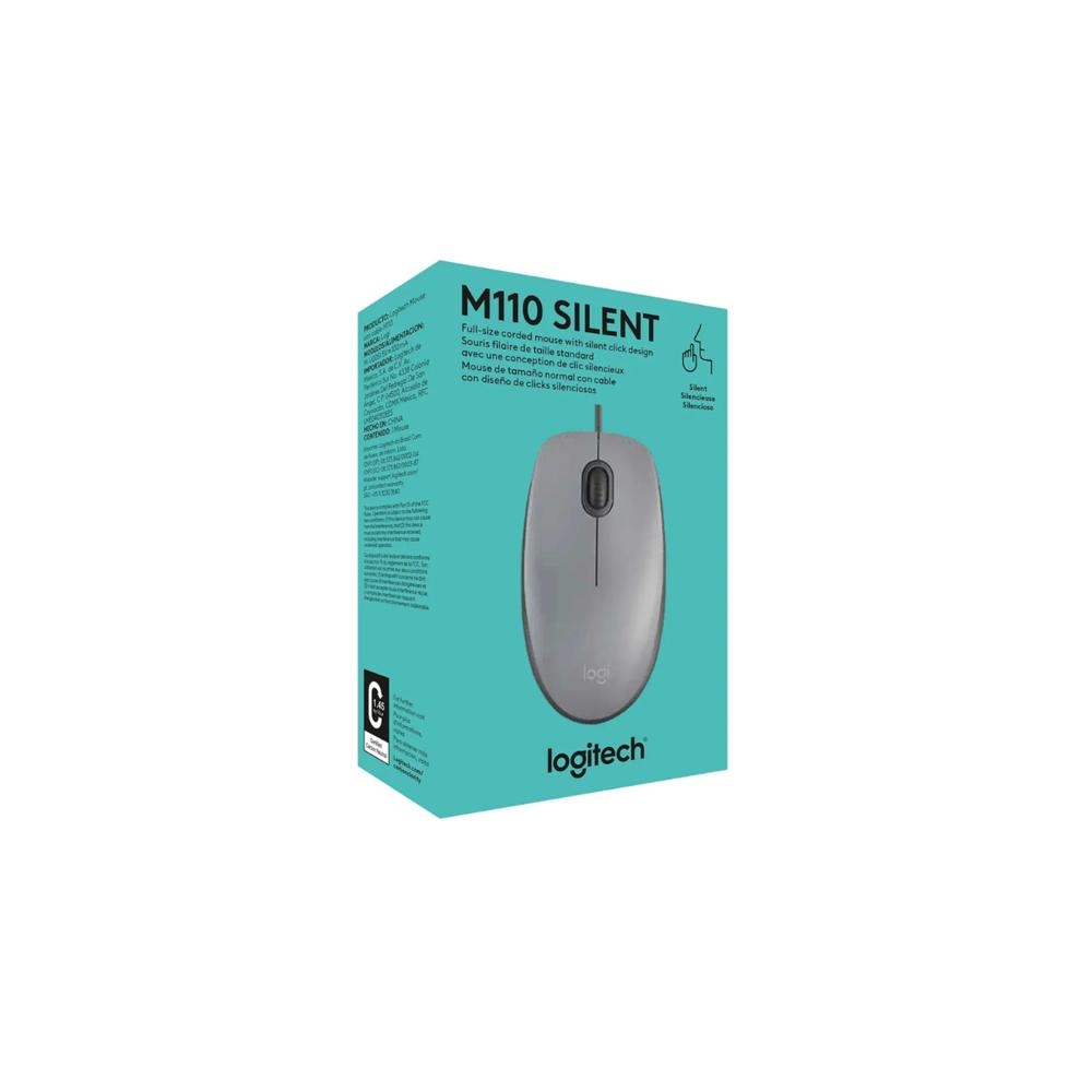 MOUSE LOGITECH M110 SILENT OPTICO USB SILVER 910-006757