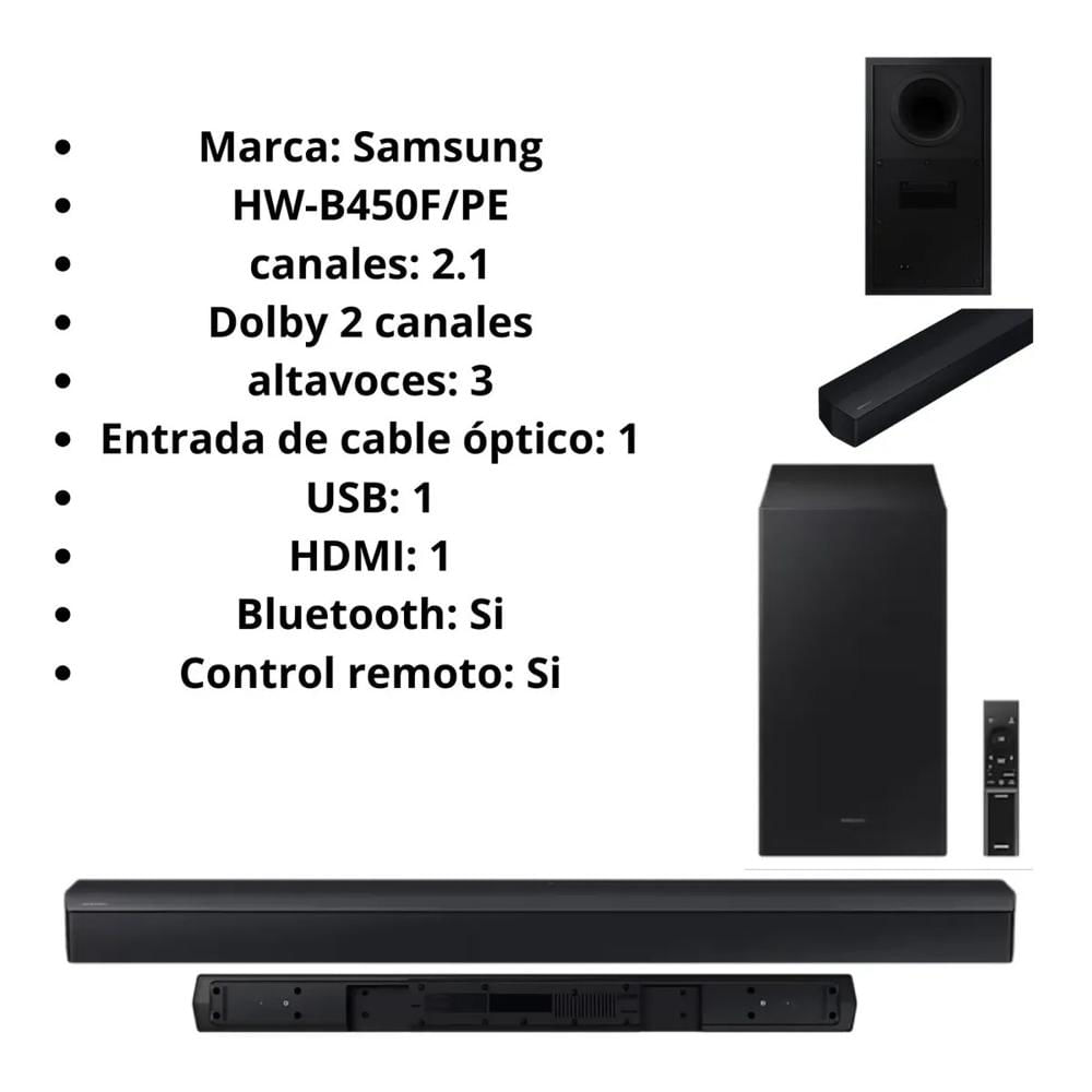 Soundbar Samsung Dolby Atmos 2.1 Ch  HW-B450F