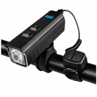 Luz Delantera Bicicleta 1000LM Recargable USB-C Con Claxón 120dB Y Control Remoto