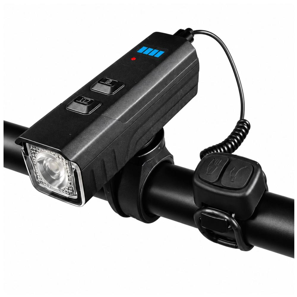 Luz Delantera Bicicleta 1000LM Recargable USB-C Con Claxón 120dB Y Control Remoto