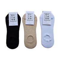 Medias Invisibles Octavo Algodón Pima Peruano 3 Pares Talla 36-39