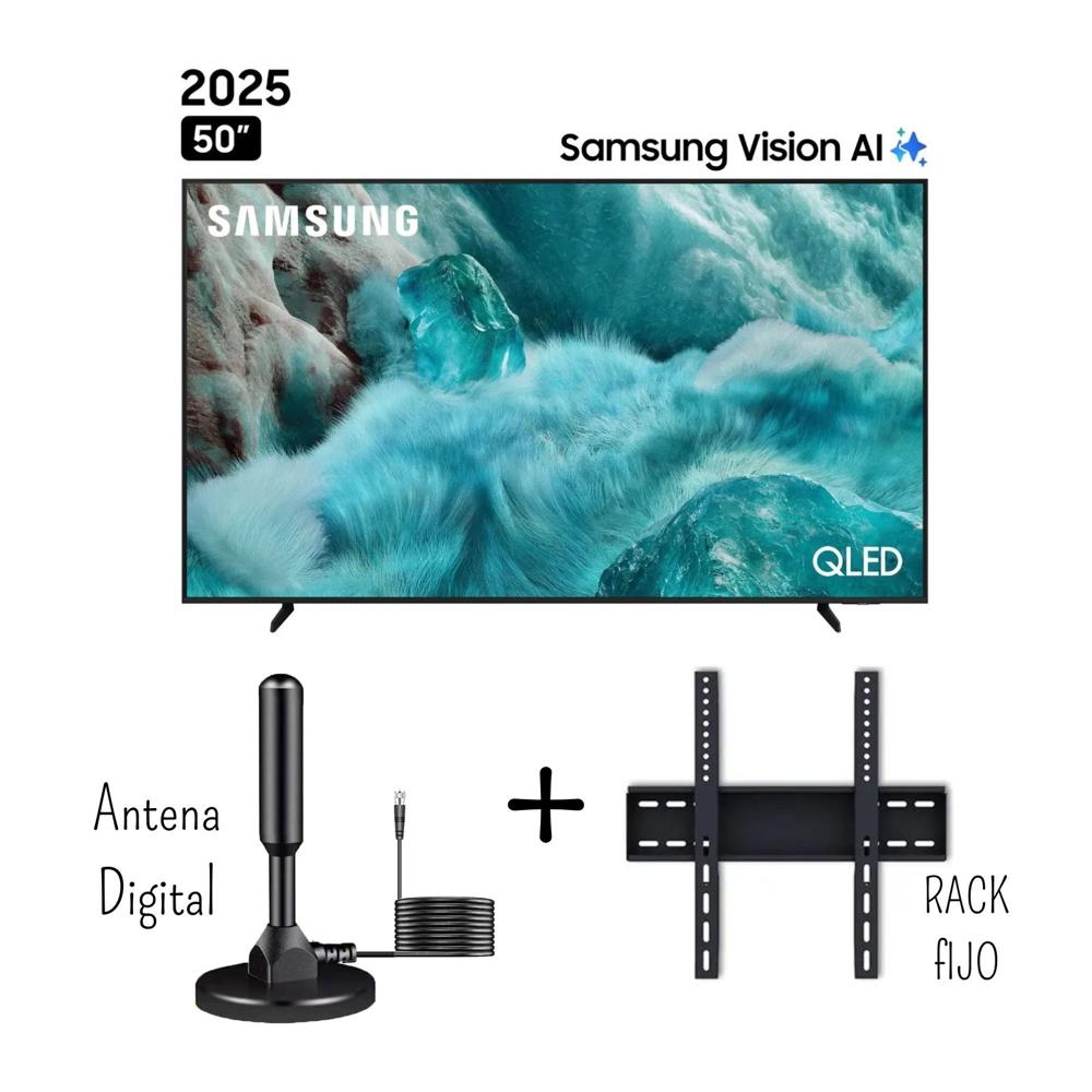Televisor Samsung QLED 50 pulgadas 4K Ultra HD Tizen QN50Q7FAAG-Antena Digital- Rack Fijo