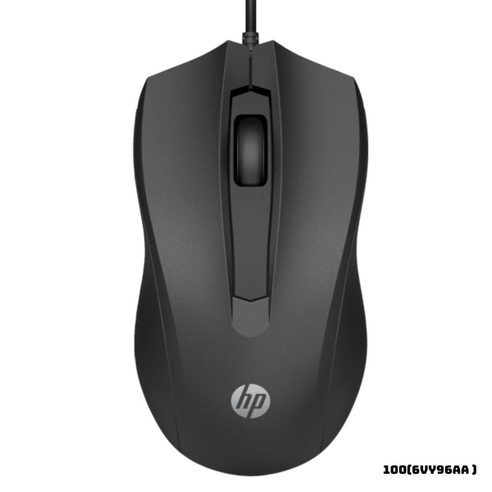 MOUSE ALAMBRICO HP 100 6VY96AA 1600 DPI - NEGRO