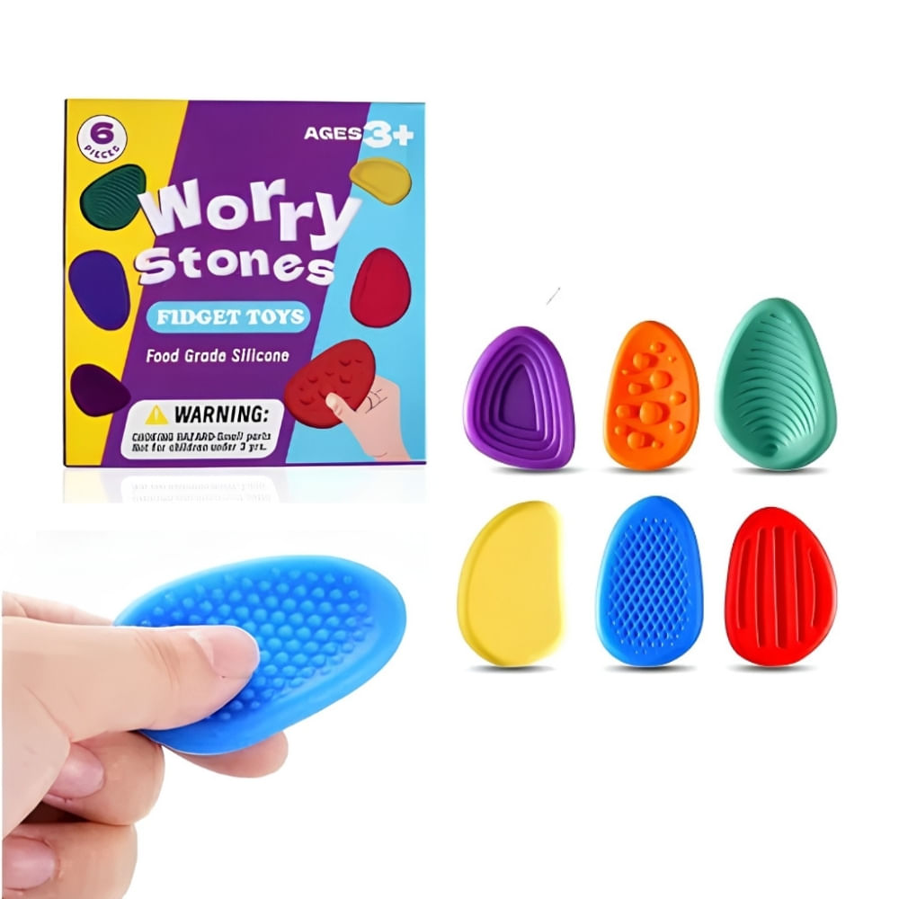 Set de 6 Piedras Sensoriales  Fidget  Toys Anti Estrés