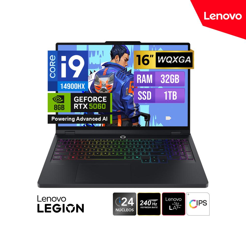 LAPTOP LENOVO LEGION PRO 5 INTEL CORE i9 14900HX 32GB 1TB RTX 5060 8GB 16 WQXGA IPS 240HZ FREEDOS