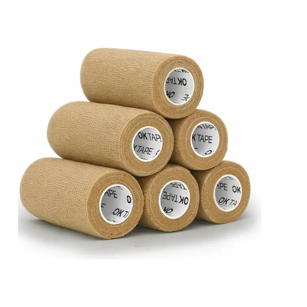 Vendas Cohesivas Coban Ok Tape 6 Unidades 10cm X 4.5m Beige
