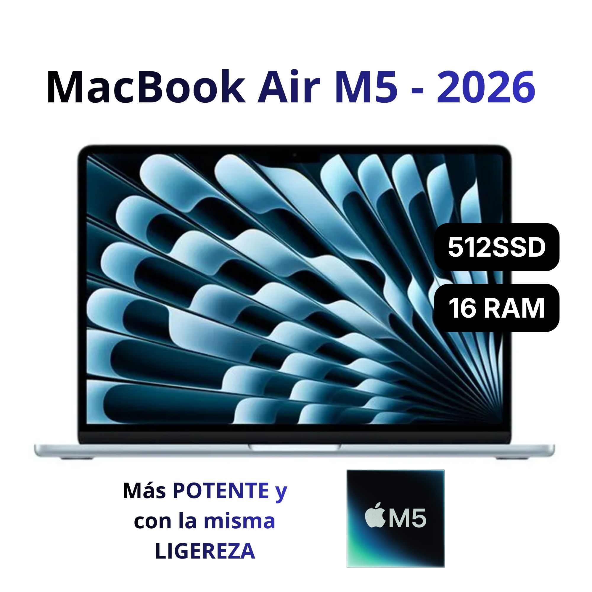 MacBook Air Apple de 13'' Chip M5 16GB RAM 512GB SSD Teclado Inglés - Sky Blue