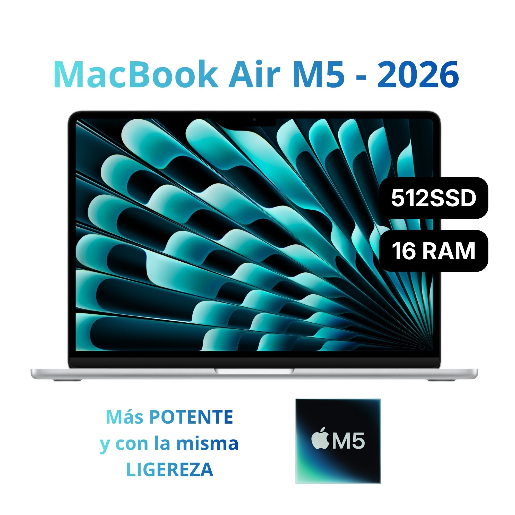 MacBook Air Apple de 13'' Chip M5 16GB RAM 512GB SSD Teclado Inglés - Silver