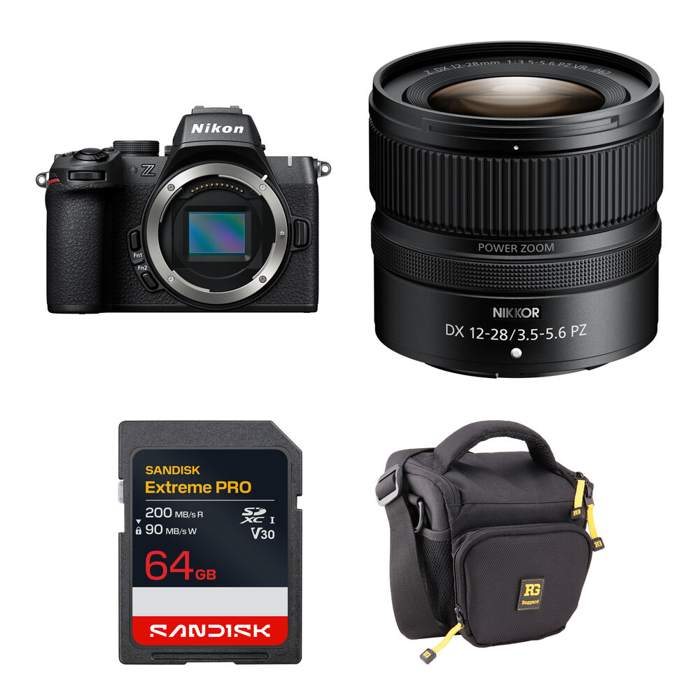 Nikon Z50 II Cámara Mirrorless con Lente NIKKOR Z DX 12-28mm f/3.5-5.6 y Accesorios Bási