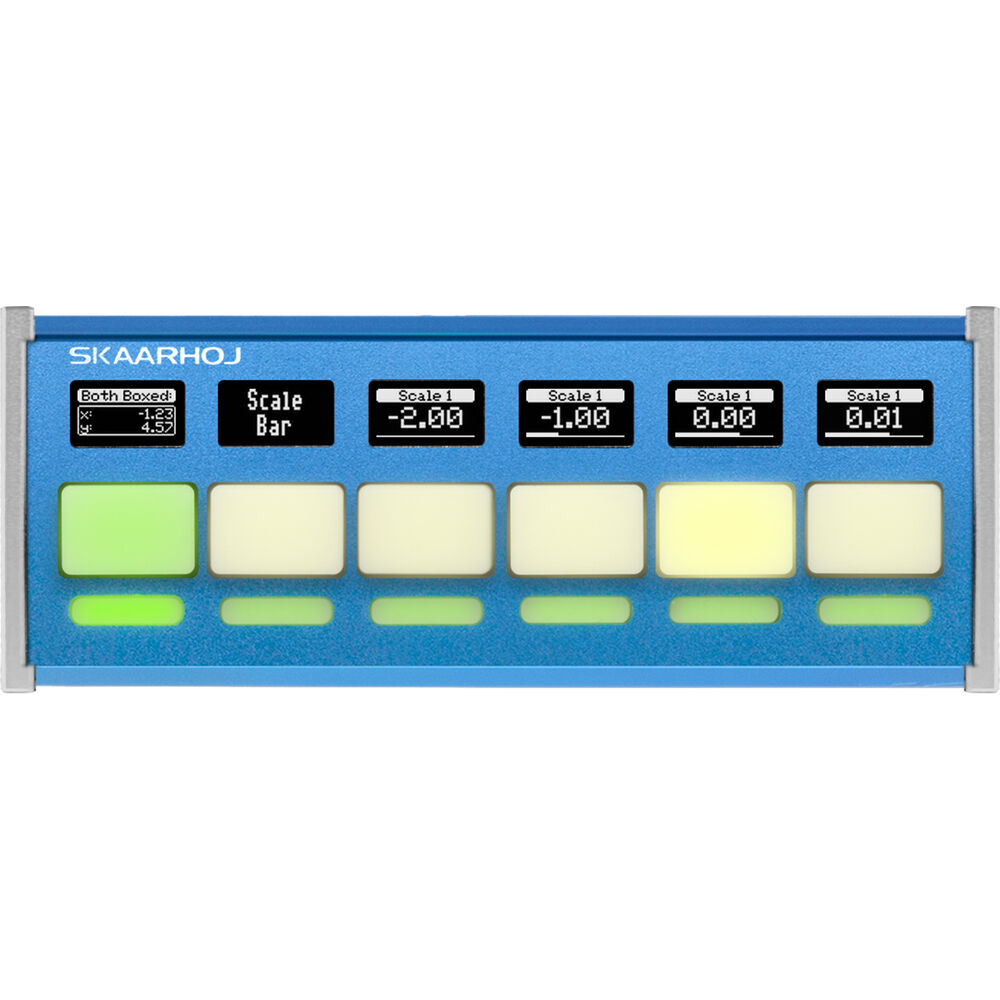 SKAARHOJ Quick Bar con Blue Pill - Panel Auxiliar con 6 Botones 4-Vías y Pantallas OLED