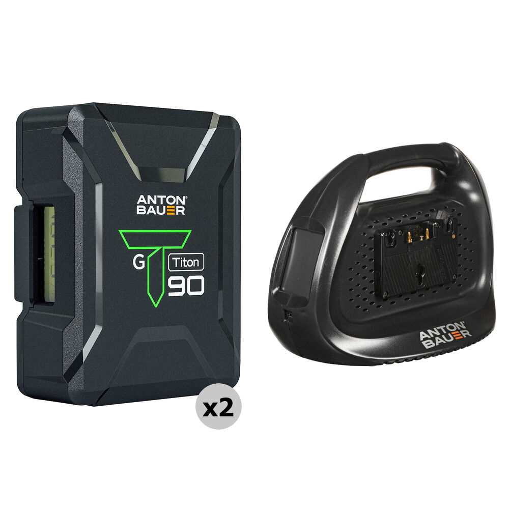 Anton/Bauer Titon 90 Kit de 2 Baterías de 92Wh con Cargador Doble Performance Series (Gol