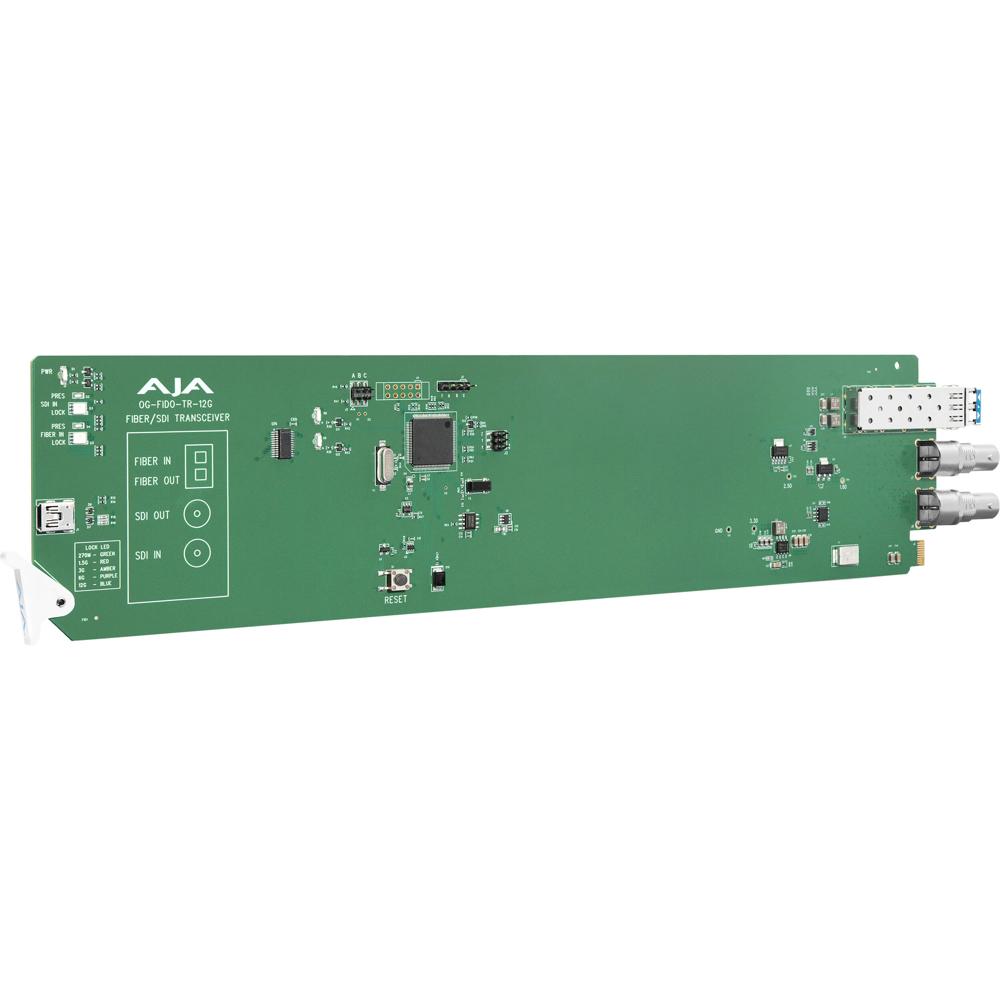 AJA Transceptor 12G-SDI/LC OG-FiDO-TR-12G, Conversión 12G-SDI a Fibra, Soporta HDR, Conec
