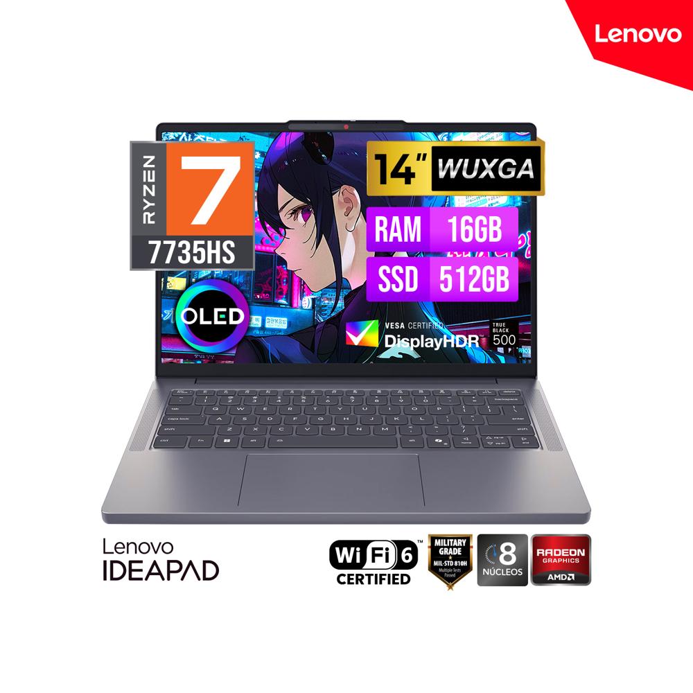 LAPTOP LENOVO IDEAPAD SLIM 3 14ARP10 14   WUXGA OLED AMD Ryzen 7 7735HS 16GB 512GB SSD M.2
