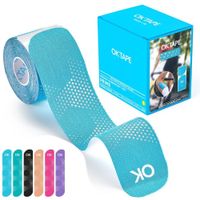 Ok Tape Prime Kinesiotape, Venda Kinesiologica Azul Reflectivo Hexagonal