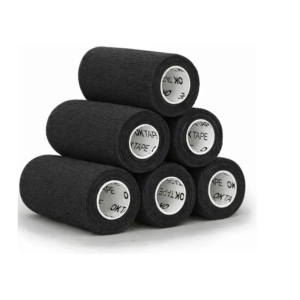 Vendas Cohesivas Coban Ok Tape 6 Unidades 10cm X 4.5m Negro