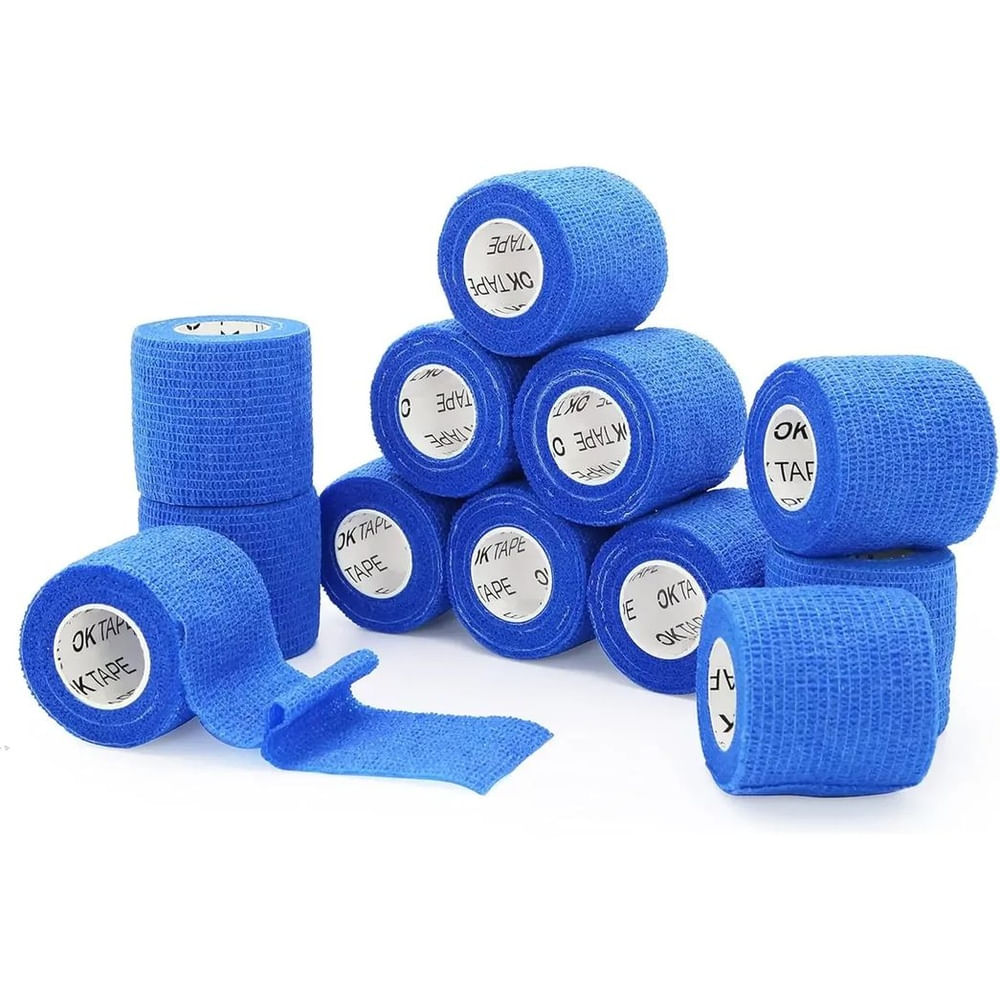 Vendas Cohesivas Coban Ok Tape 12 Unidades 5cm X 4.5m Azul